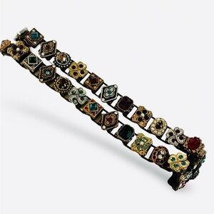 Vintage Sweet Romance Royal Renaissance Double Strand Charm Bracelet